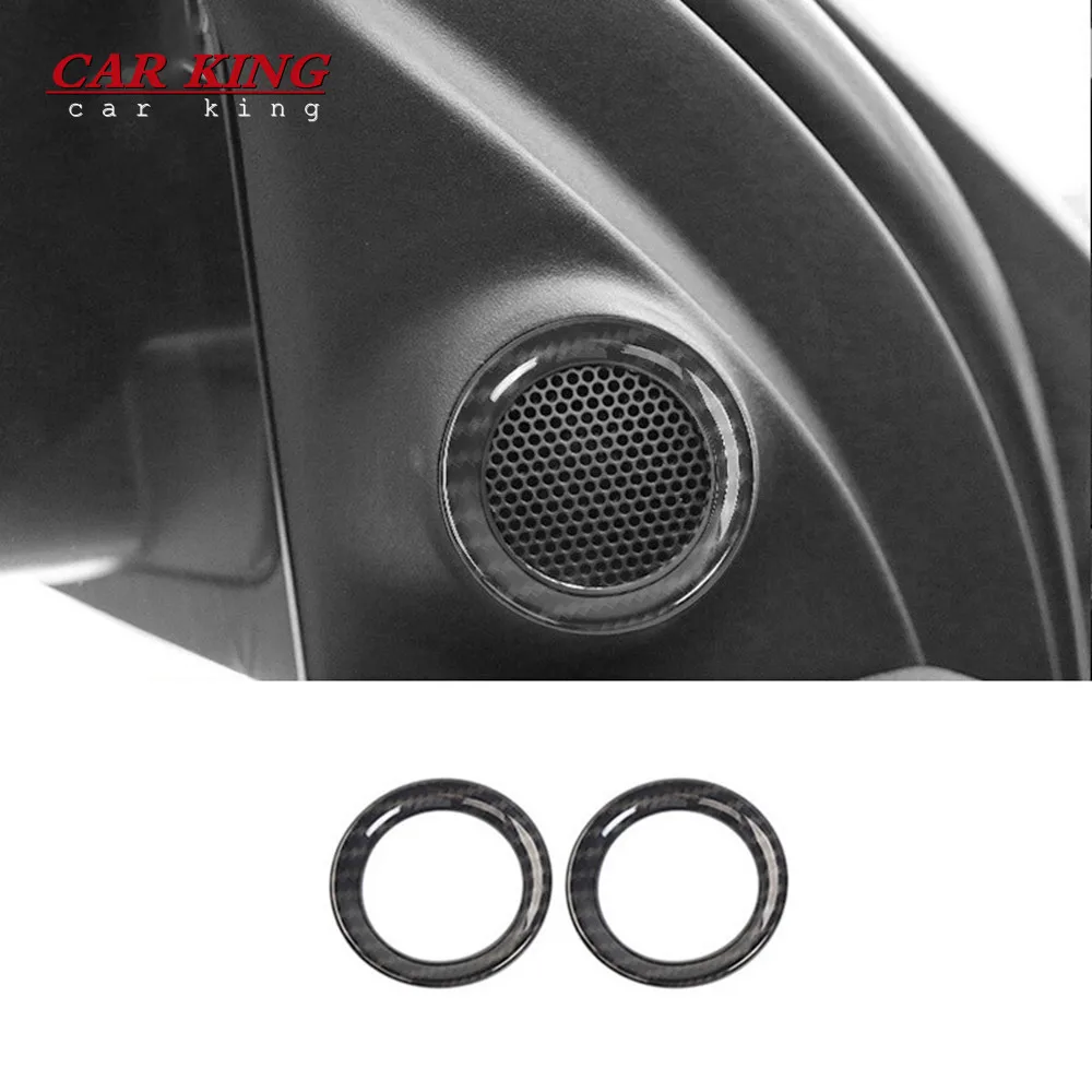 

For dodge durango 2017 2018 2019 Car before small horn Cover Trims ABS Carbon fiber Car Styling Accessories 2pcs