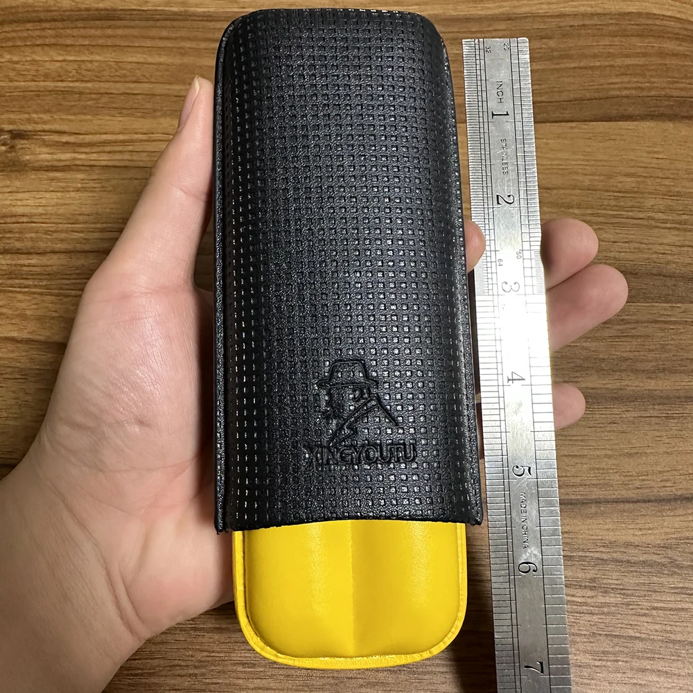 XINGYOUTU черный кожаный чехол для сигар 2-каратный вместительный дорожный хьюмидор