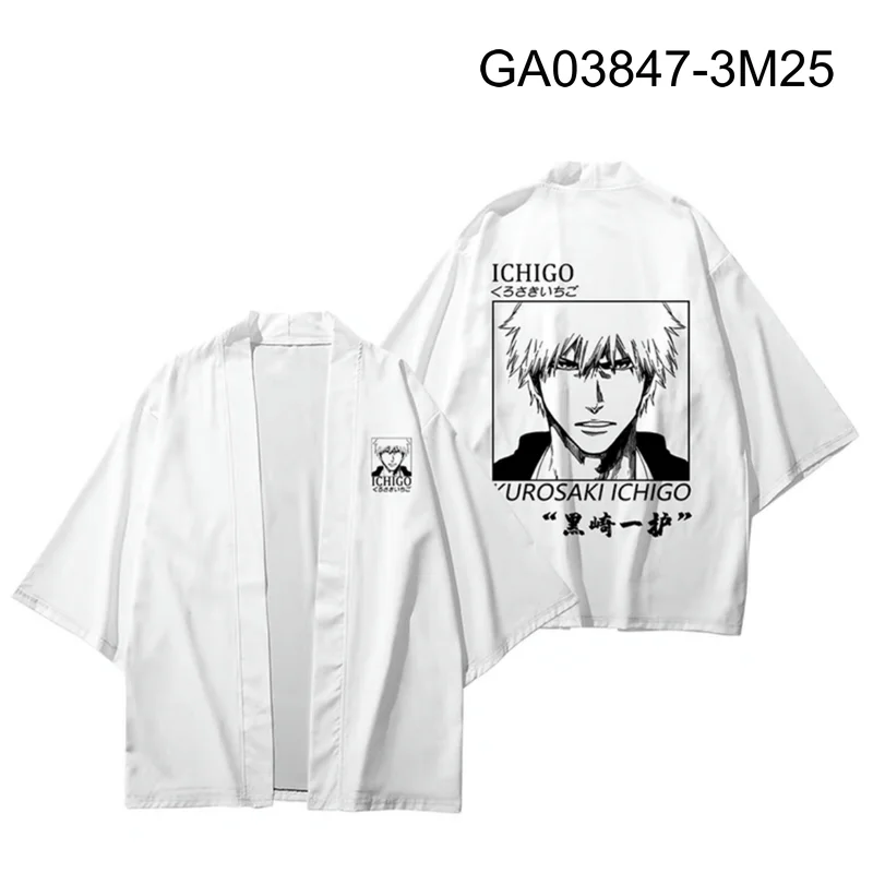 

BLEACH Anime 3D Printing Japanese Kimono Haori Yukata Thirteenth Division Women Men cardigan Summer Boy girls Short Sleeve Shirt