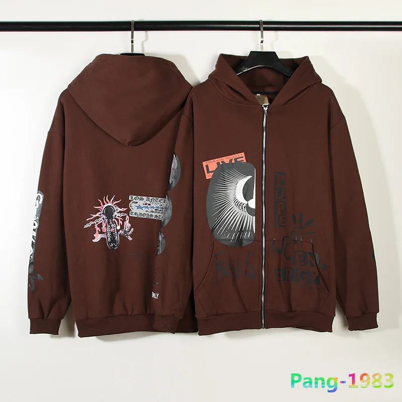 

Уличный Модный кардиган с капюшоном для мужчин и женщин, качественный кофейный флисовый пуловер, свитшоты на молнии