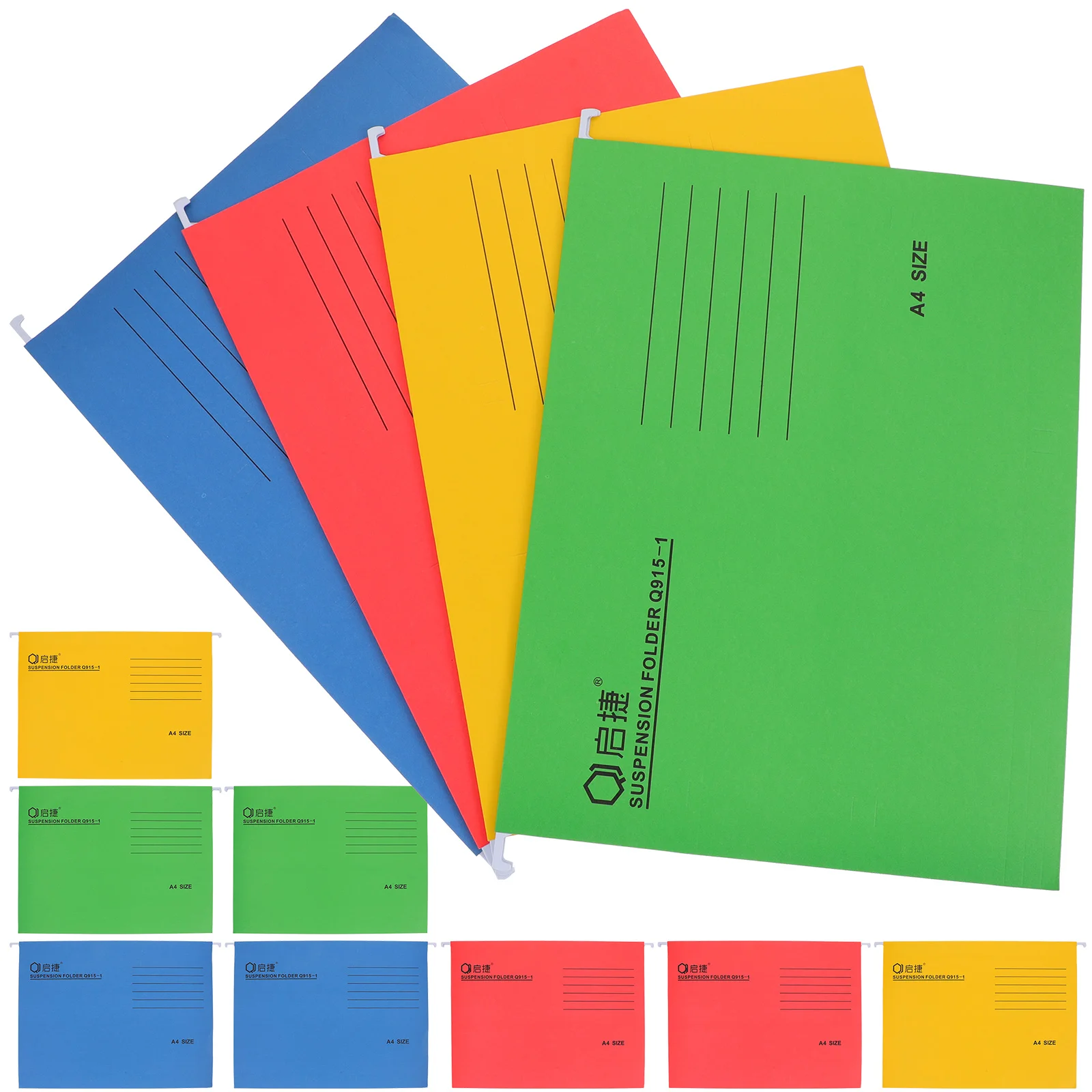 

12pcs Office File Folders Hanging Portable File Folders Multi-use File Folders Colored File Holders