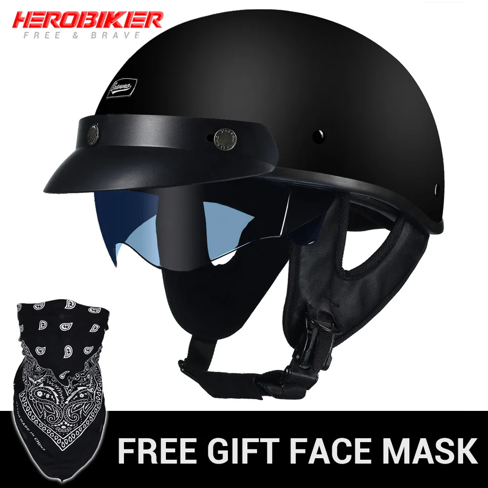 

Motorcycle Helmet Retro Casco Moto Half Helmets Motocross Motorbike Casque Racing Vintage Helmet for 4 Seasons DOT Certification