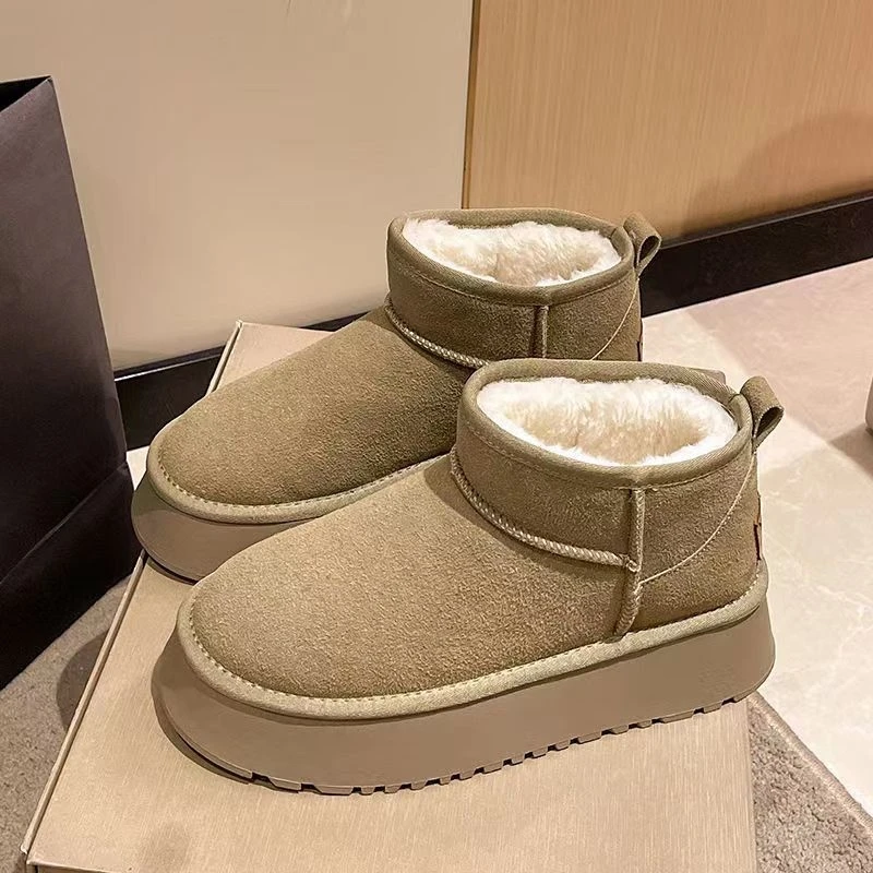 

Winter Fur Warm Ankle Snow Boots Women 2023 New Casual Shoes Thickened Fashion Thick Bottom Short Plush Ladies Shoes Botas Mujer
