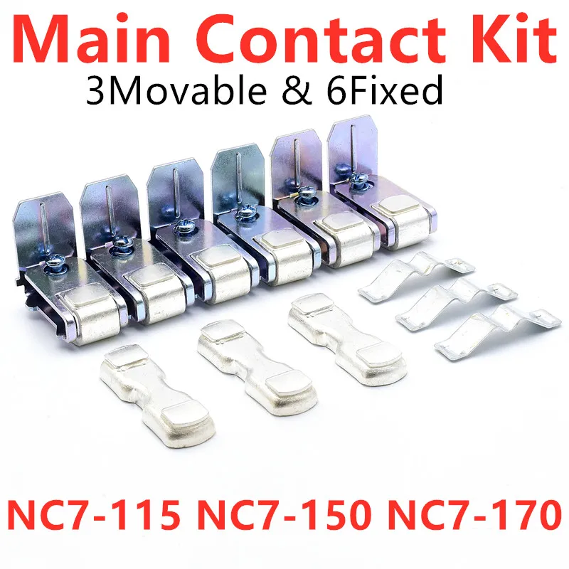 

AC Contactor Replacement Kit For NC7-170 NC7-150 NC7-115 Main Contact Kit Moving And Fixed Contacts Switch Contactor Spare Part