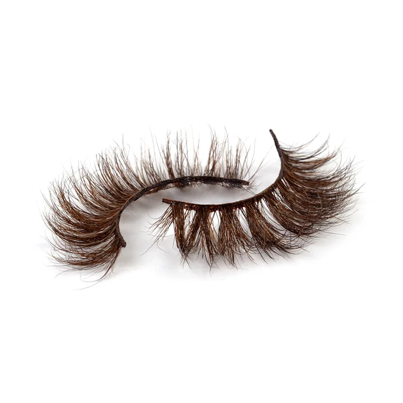 

QSTY 3D Mink Color False Eyelashes brown Cross Long Natural Fake Eyelashes Stage Show Makeup Thick Eye Lashes
