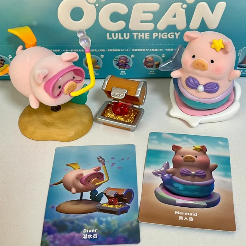 Фото Коллекционная фигурка LULU The Piggy Ocean Series: Загадочная коробка-сюрприз Lulu Pig, аниме-фигурка морского животного, кукла, украшение для стола, декор, подарок, игрушка №3