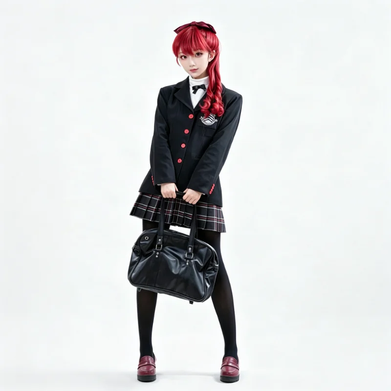 Фото Костюм для косплея по игре Persona 5: Амамия Рен Касуми Ёсизава, черно-белая форма JK для мужчин и женщин, для Хэллоуина и Комик-Кона. №3