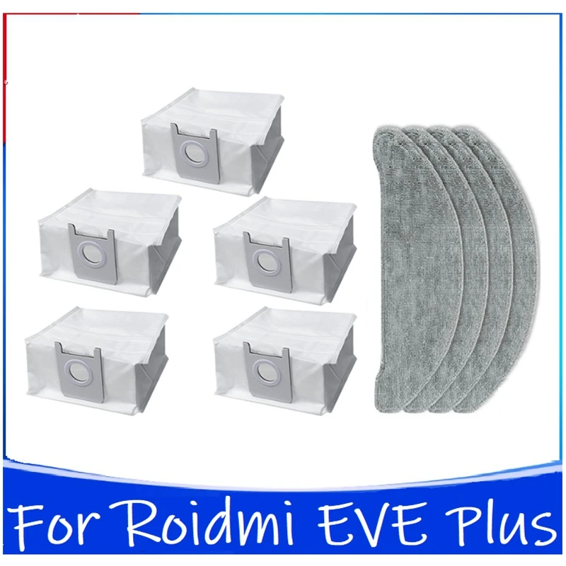 

9Pcs Replacement For Roidmi Eve Plus Robot Vacuum Cleaner Dust Bag Washable Mop Cloth Household Cleaning Accessories