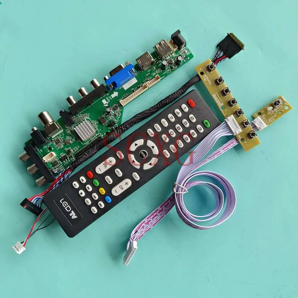 

Плата контроллера для ЖК-экрана, DIY Набор для планшетов, LVDS, 40-контактный HDMI-совместимый VGA AV USB-экран, цифровой сигнал DVB 1366 768 14"