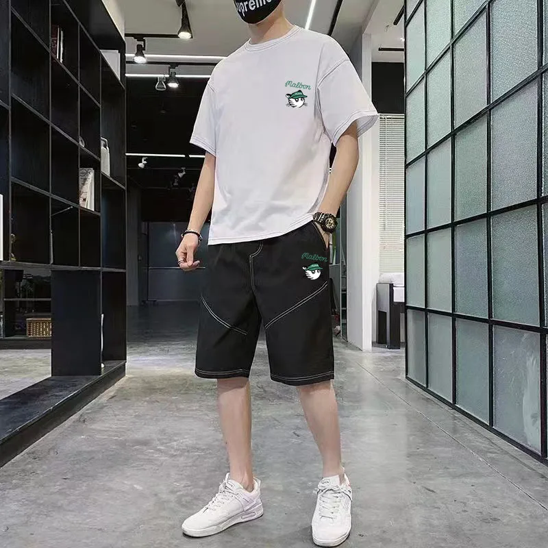 

Golf Wear Men 2023 2-piece set Summer Horse Golf Wear Men Golf Suit Malbon Golf T-shirt Golf Shorts Suit Hooded men's golf wear