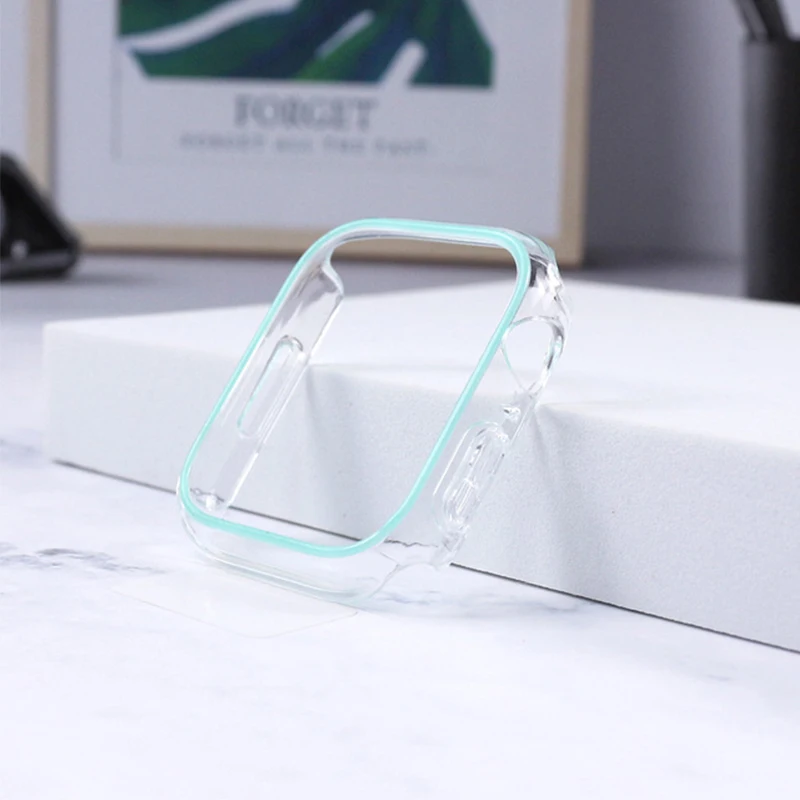 Luminous Cover for Apple Watch band 49mm 45mm 41mm 44mm 40mm Transparent Hard PC Bumper For iwatch series ultra 8 7 6 SE 5 4