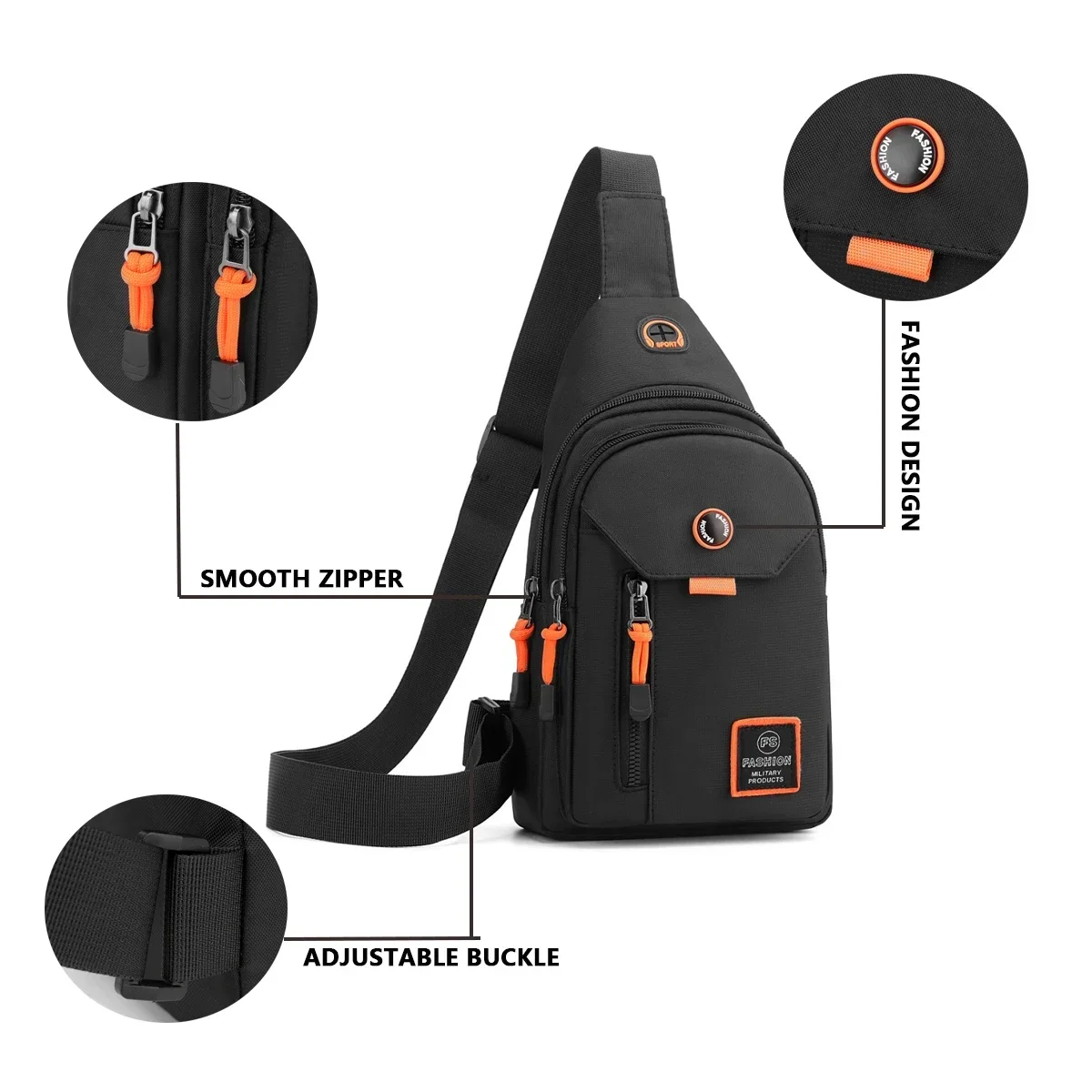 Мужской рюкзак-слинг Adventure — просторный прочный для занятий спортом на открытом