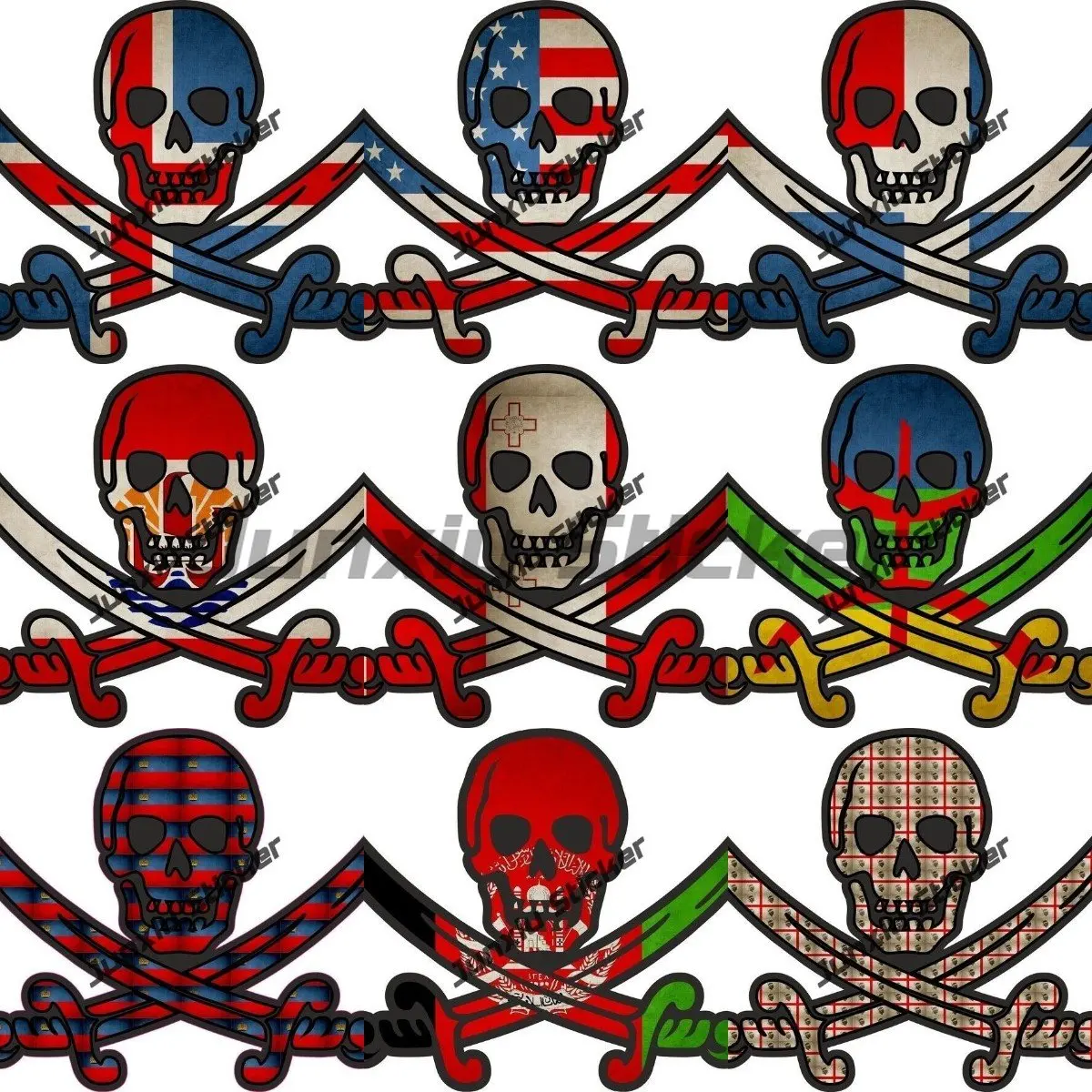 Афганистанский Национальный флаг Исландии, пиратские наклейки, Джек ракхэм, череп, пиратские наклейки V125, мотоциклетные наклейки, трейлеры