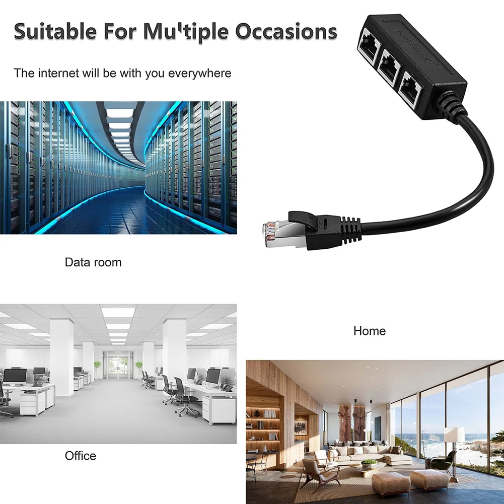Разветвитель Кабеля Ethernet RJ45 LAN 1 штекер-3 гнезда Super Cat5 Cat5e Cat6 Cat7 соединитель для