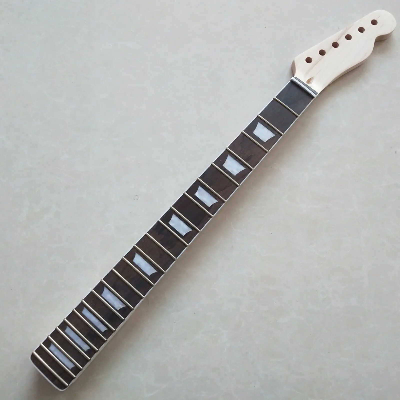 Unfinished Maple Electric Guitar Neck 22 fret Rosewood Fretboard Inlay Replace enlarge