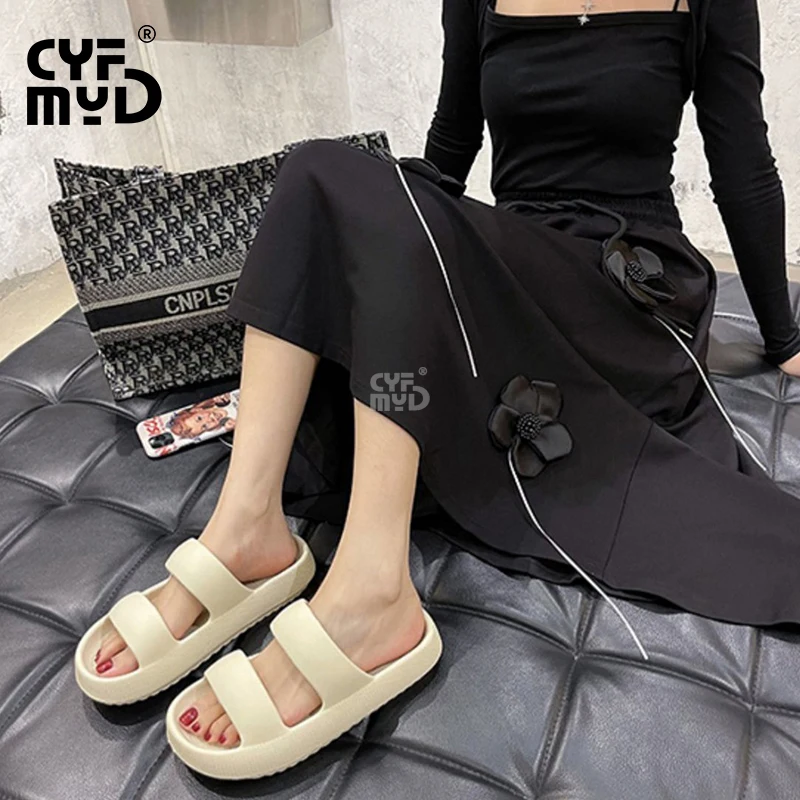 Women's Platform Slippers for Home Soft Summer Outdoor Sandals 2023 VA Slipper Lightweight Woman Shoe Designer Slides Non-slip