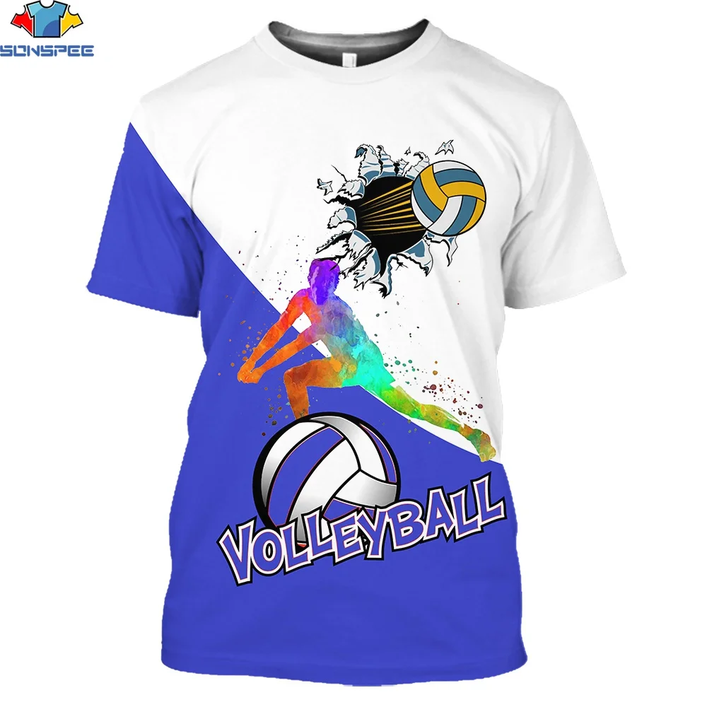 

SONSPEE 3D Print Volleyball Sports Men's T-shirt Summer Cool Handsome Casual Street Tee Loose Plus Size Simple Trend Unisex Top