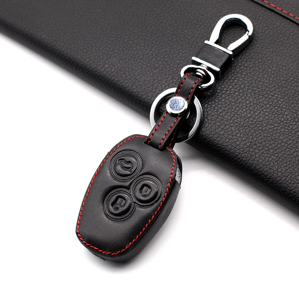 

3-кнопочный кожаный чехол для ключей для Renault Traffic Logan 2 Vivaro Primastar Movano для Nissan Terrano для Benz Smart Fortwo Fob Cover