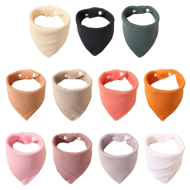 

Cotton Bibs for Baby Drooling Newborn Snap Bib Teething Nursing Towel 69HE