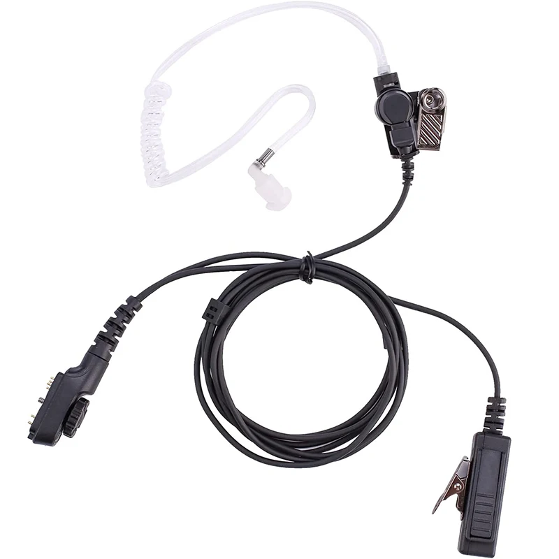 RISENKE PD782 Earpiece Headset Work for HYT Hytera PD580 PD702 PD780 PD785 Walkie Talkie Radio Big PTT Transparent Acoustic Tube