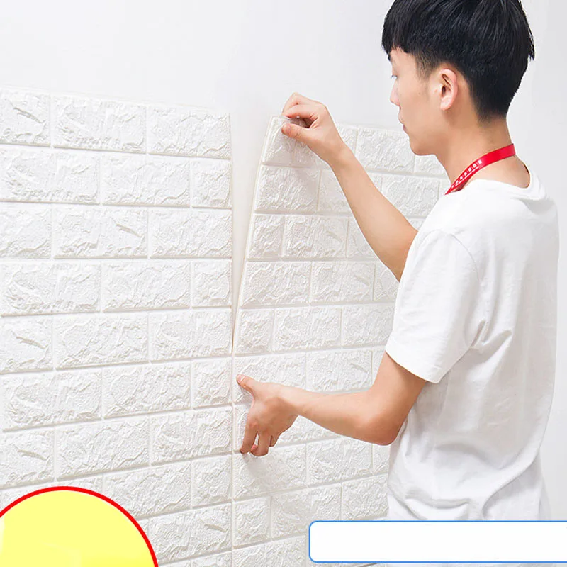

77*70cm 3d Diy Foam Wall Stickers Home Decor Embossed Brick Stone Is