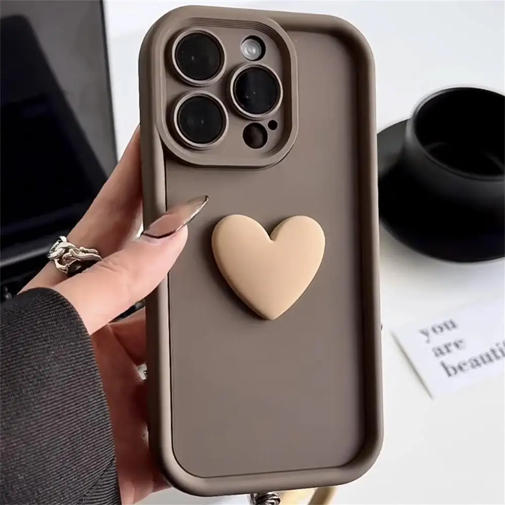3D Cute Love Heart однотонная цветная крышка для OPPO Reno 10 Pro Plus 8T 4 5 6 7 8 7Z 8Z 6Z 4Z 5Z Realme 11 чехол 8i