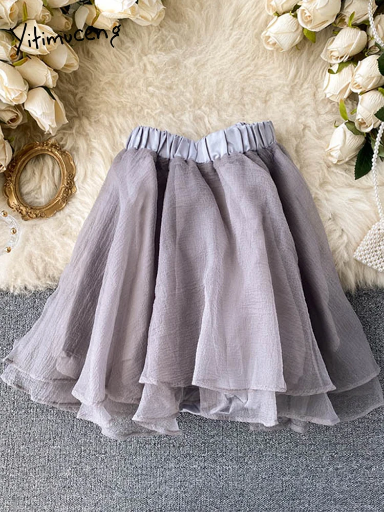 Милая розовая мини-юбка с высокой талией женское черное серое бальное платье