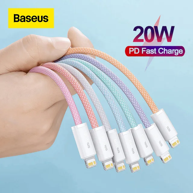 Baseus 20W PD USB Type C Cable for iPhone 13 12 Pro Xs Max Fast Charging Charger for MacBook iPad Pro Type-C USBC Data Wire Cord 2