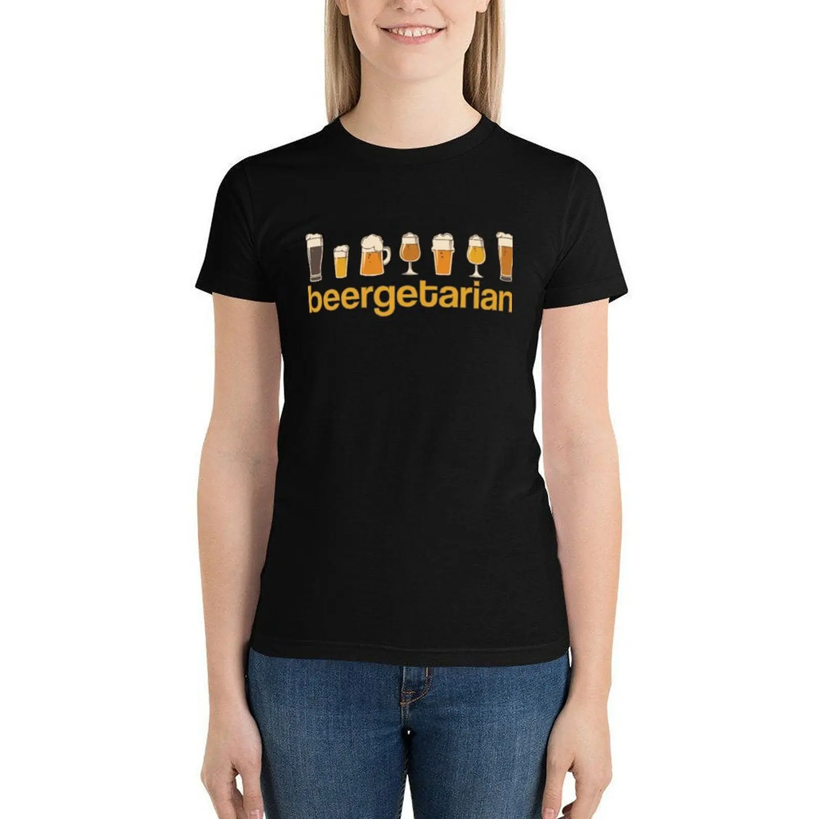 

Brewing Beergetarian Tee Shirt Beer Lover Cotton Oversize Ladies T Shirt Short-Sleeve Street Style Tshirt