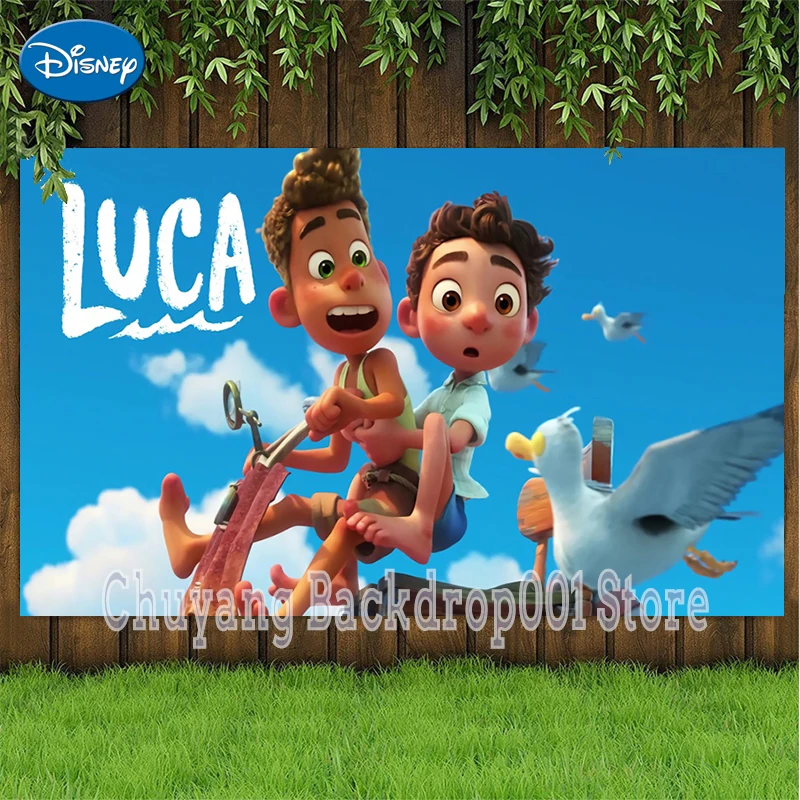 

Disney Cartoon Luca Photography Background Animation Backdrop Summer Birthday Party Decoration Banner Photocall Photo Shoot