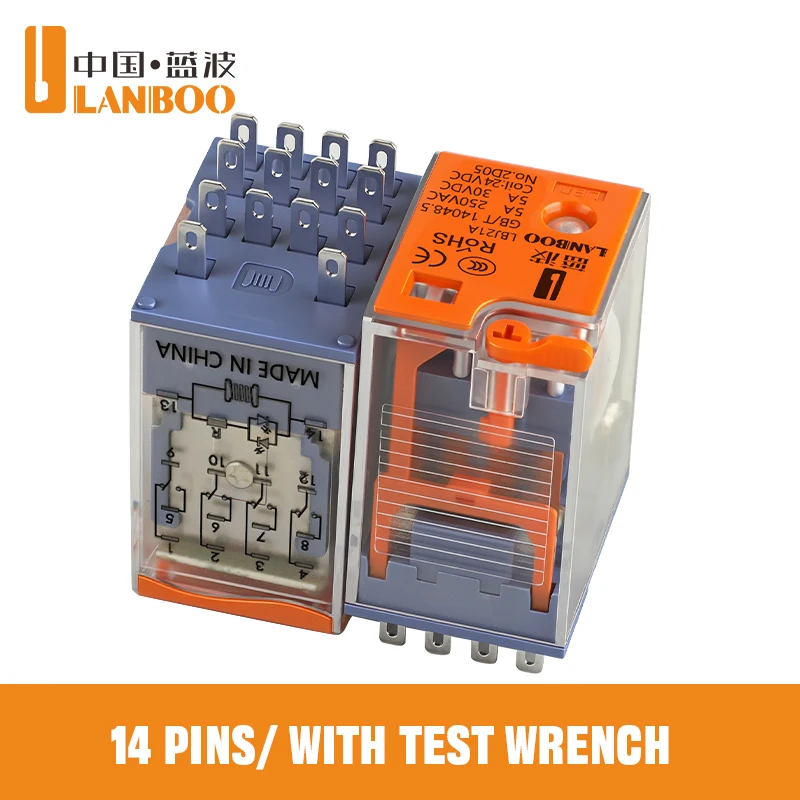 

Реле LANBOO LBJ21A 12В/24В/220В 8/14 контактов