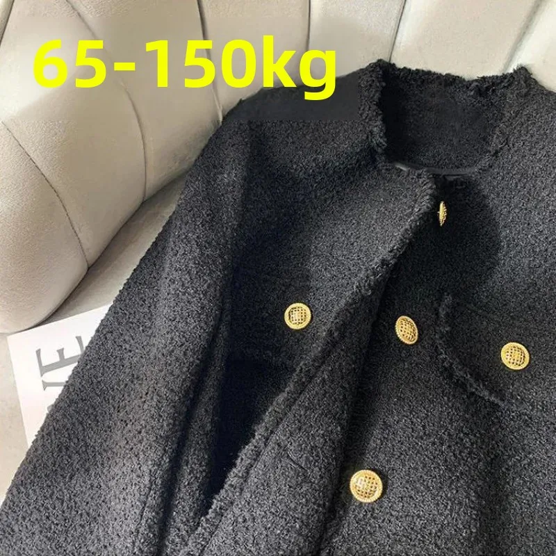 Плюс размер твидовый стиль грубый пиджак для женщин весенне-осенний сезон