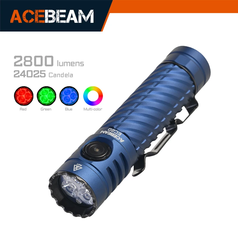 ACEBEAM EC20 новый светодиодный фонарик EDC LUXEON HL4X светодиоды 2800 люмен 340 метров 18650