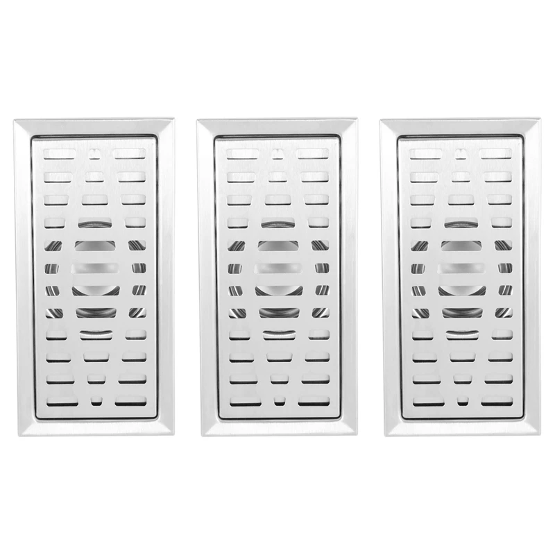 

Hot XD-3X Large-Traffic Stainless Steel Bathroom Shower Square Floor Waste Grate Sanitary 20Cm X10cm Floor Drain