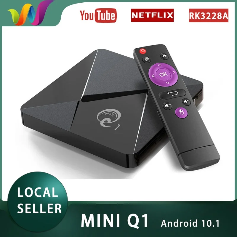 

Q1 MINI TV BOX Andriod 10.1 Youtube 4GB 64GB Rockchip RK3328A Quad Core 2.4GHz WIFI 4K Ultra HD Google Play Android BOX