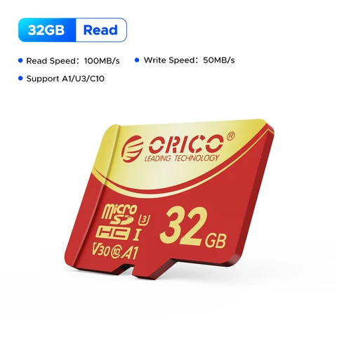 ORICO 256 ГБ Micro SD microSDXC R/W до 180 МБ/с Full HD и 4K UHD C10, U3, V30, 4K, A2 для камеры, дрона, видеорегистратора