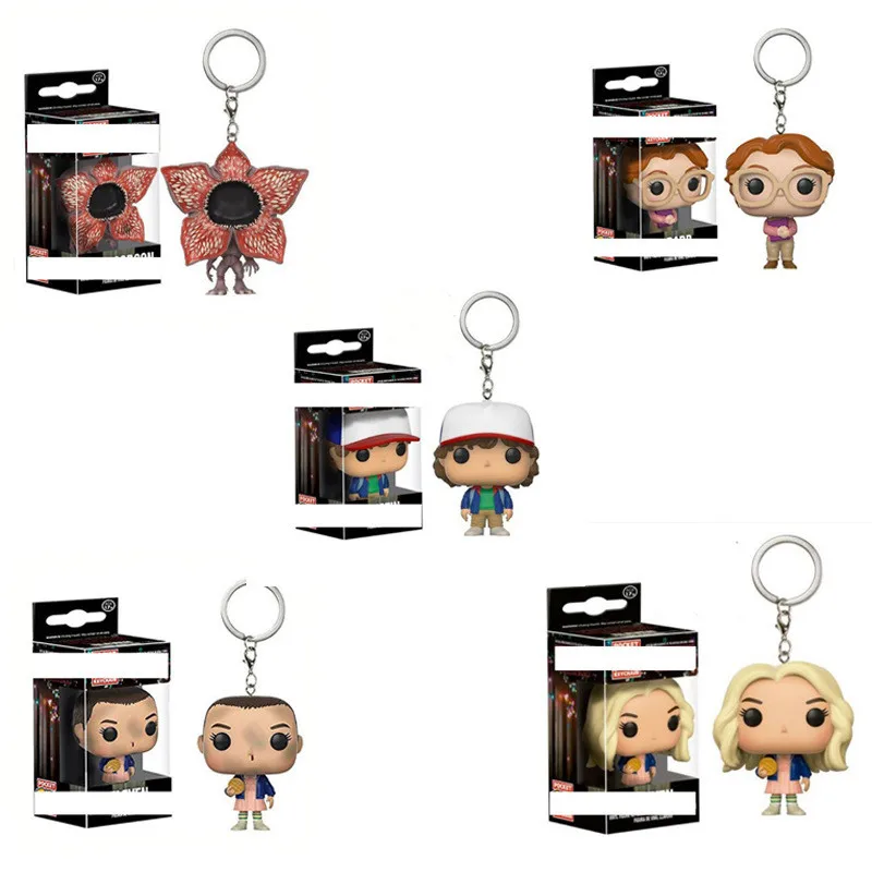 

Classic Movie Stranger Things Keychain Long Hair Short Hair 11 Barbara Piranha Dustin Doll Keychain Pendant Wholesale