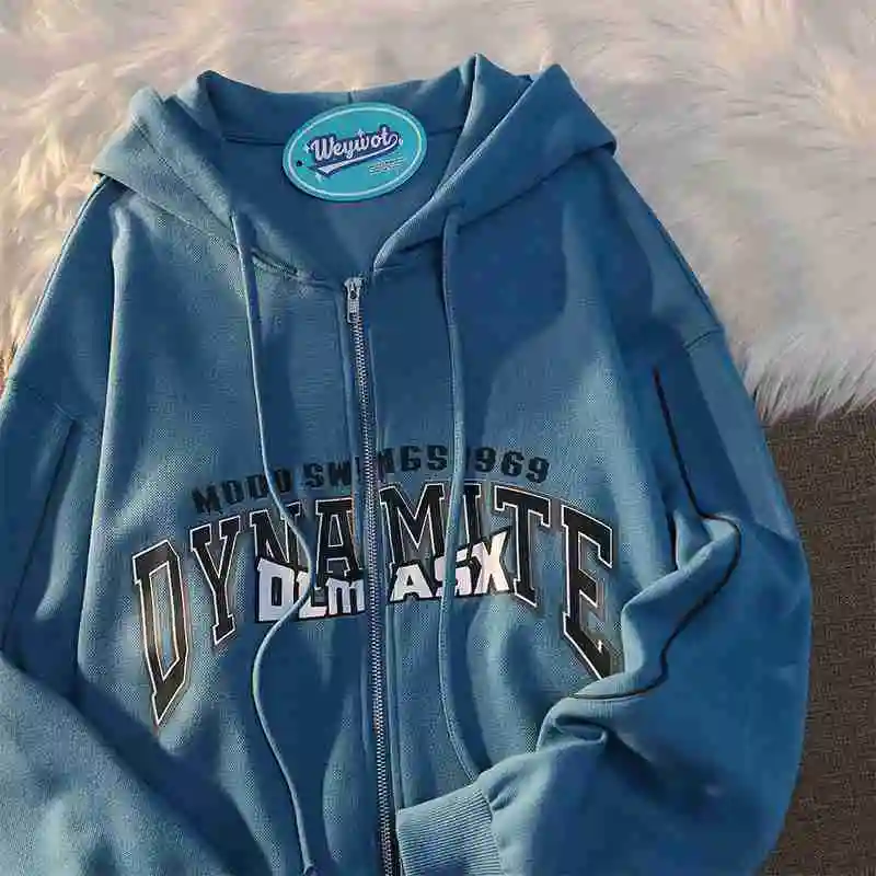 

Y2K Harajuku Zip Up Hoodie Goth Grunge Mens Korean Style Loose Long Sleeve Sweatshirt Women Retro Oversized Hooded Jacket