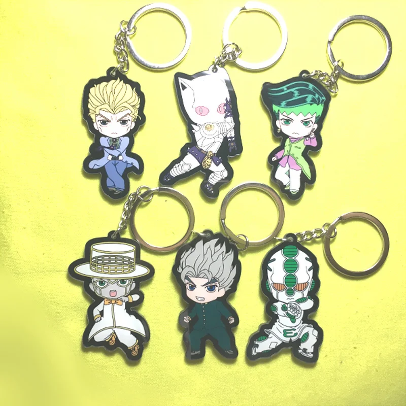 

JoJo's Bizarre Adventure Bulk Cargo Killer Queen Giorno Giovanna Secco Gold Experience Anime Peripheral Pendant Key Chain