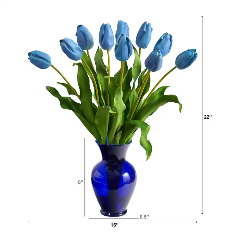 

Dutch Artificial Arrangement in Blue Colored Vase