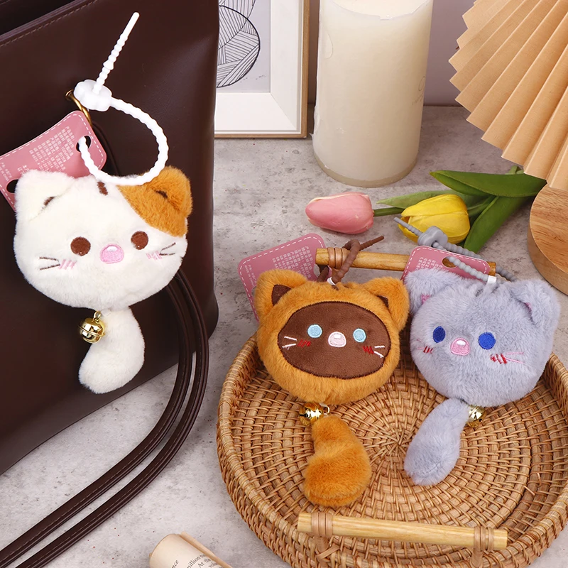 Мультяшный Кот плюшевая игрушка колокольчик котенок кулон мягкая кукла брелок