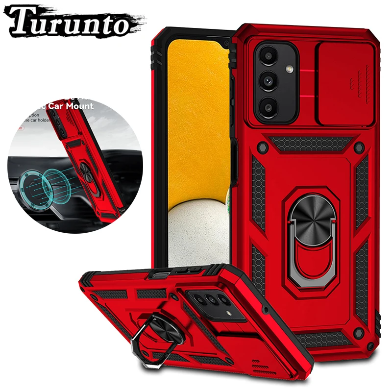 

Shockproof Armor Phone Case For Samsung A04S A04 Slide Camera Lens Metal Ring Back Cover Galaxy A03S A03 A03Core A02S A02 Core