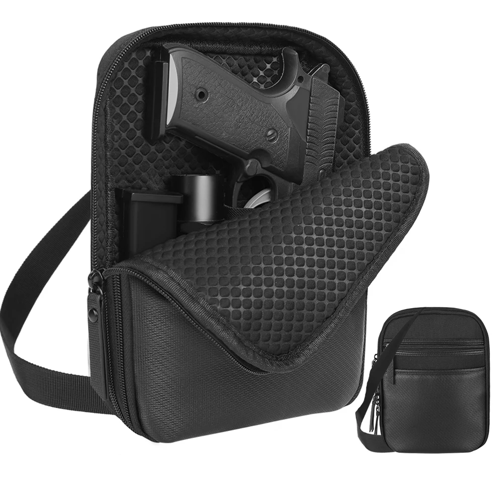 

Tactical Concealed Gun Carry Bag Handgun Mag Shoulder Bag Fanny Pack Hunting Waist Pocket Soft Protection Pistol Holster Case