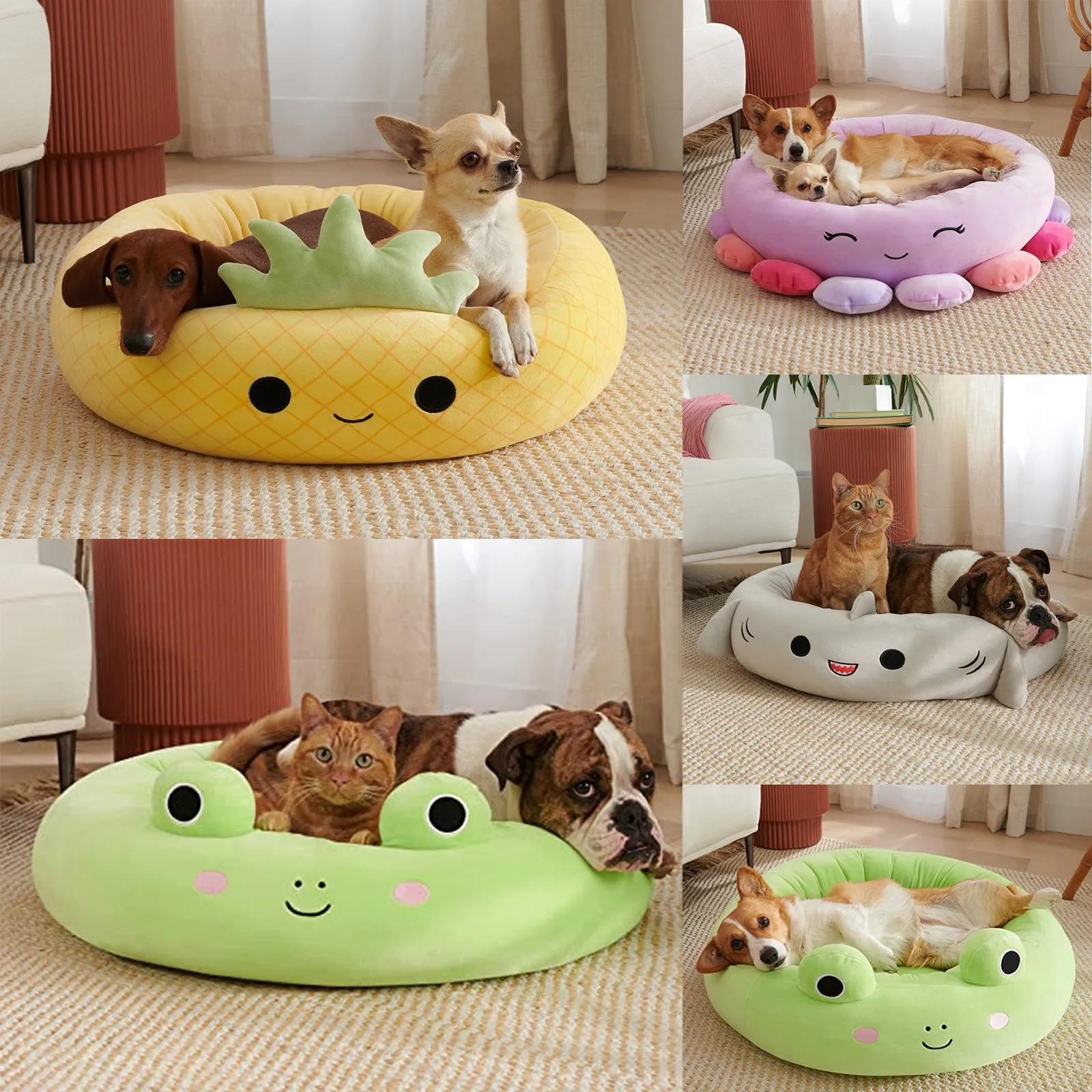 

40Cm Cartoon Dog Sofa Beds for Small Dogs Cat Warm Pet Accessories Soft Mat Pets Kennel Medium Basket Puppy Cats Four Seasons