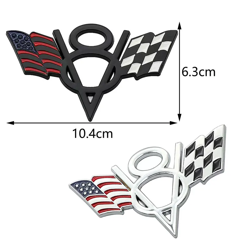 V8 Creative Logo 3D Metal Car Sticker Tailgate For Chevrolet Dodge Charge Durango Jeep Grand Cherokee Wagoneer Gladiator |