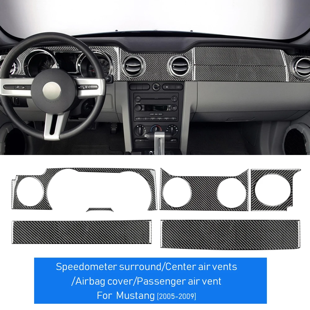 

AIRSPEED Настоящее углеродное волокно для Ford Mustang GT 2005 2006 2007 2008 2009 аксессуары внутренняя отделка Автомобильная наклейка