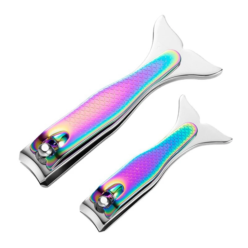 

Fashion Stainless Steel Cuticle Remover Mermaid Nail Clippers Trimmer Scissor Manicure Pedicure Fingernail Nipper Tool