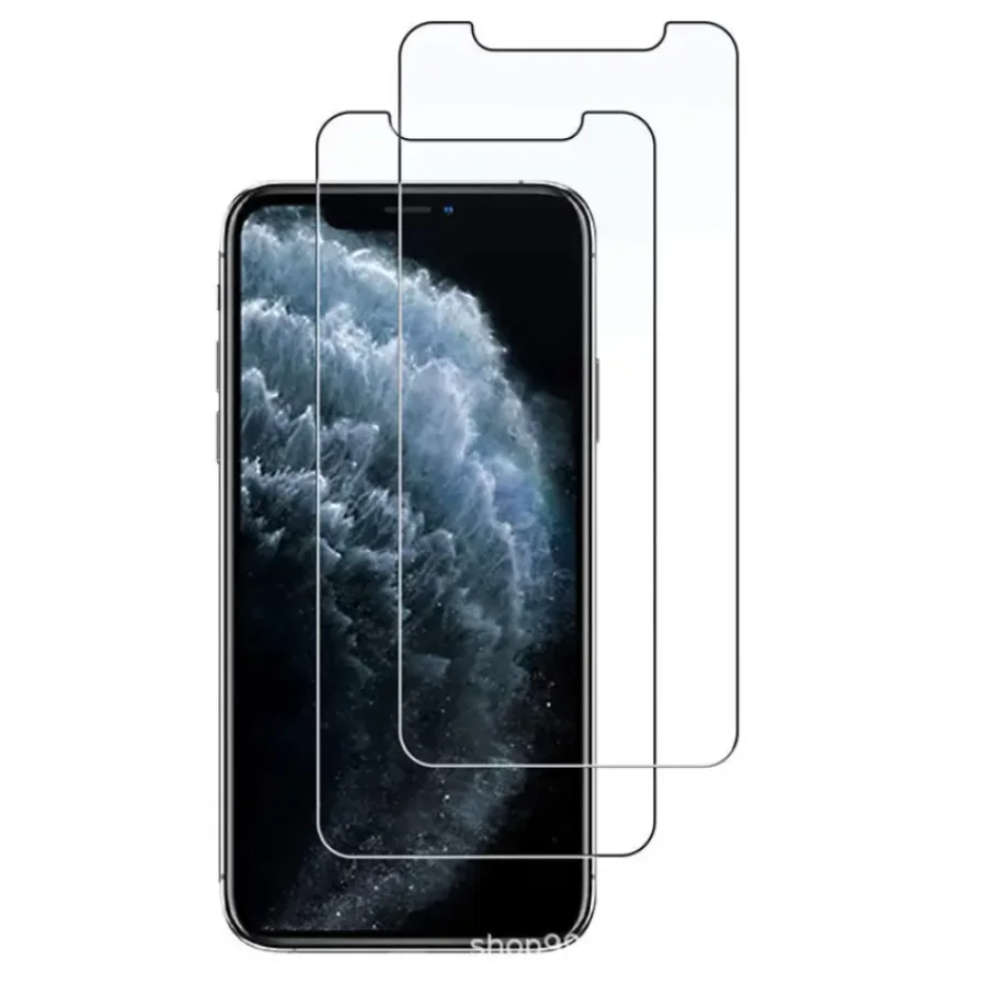 

2 шт., прозрачная защитная пленка для экрана из закаленного стекла для iPhone 11 13 12 14 15 Pro Max X XR XS Max 7 8Plus