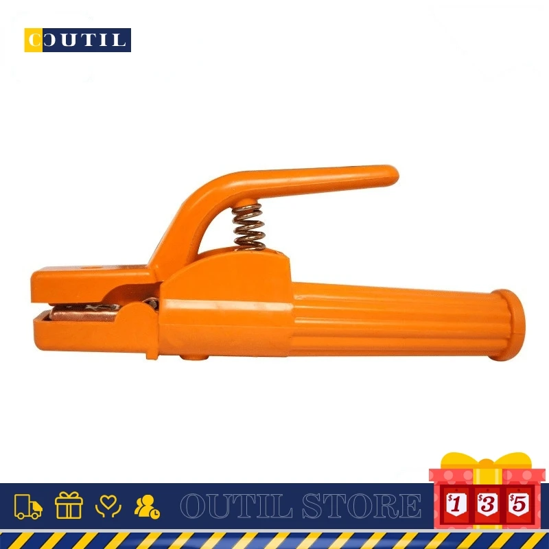 

Fusion welding machine grounding clamp 500A anti scalding anti slip clamp copper iron alloy forging welding handle clamp