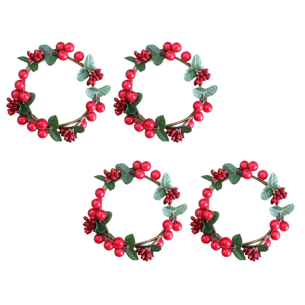 

Berry Wreathdecor Ring Christmas Mini Wreaths Head Berries Rings Hanging Decorations Simulated Garlandcup Artificial